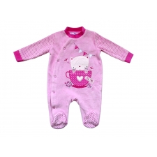 LILY & JACK ' TEA TIME WITH KITTY '  VELOUR ROMPER In Pink -- £5.99 per item - 3 pack